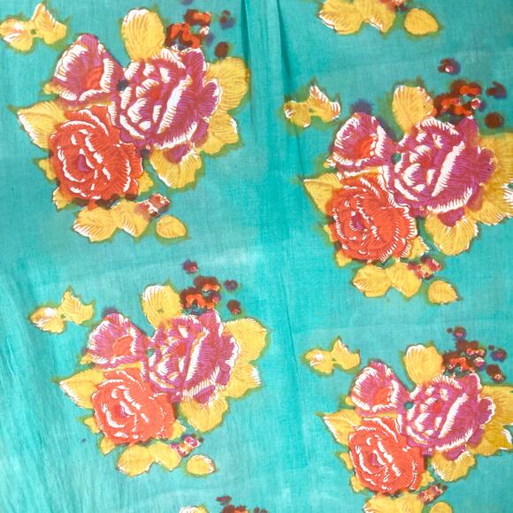 LISA CORTI Milano Dress S Floral Green Pink Gold-Button Henley Long-Sleeve”Kurta - Picture 6 of 15